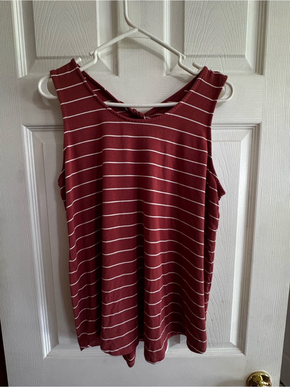 Market & Spruce Burgundy Striped Sleeveless Tank
